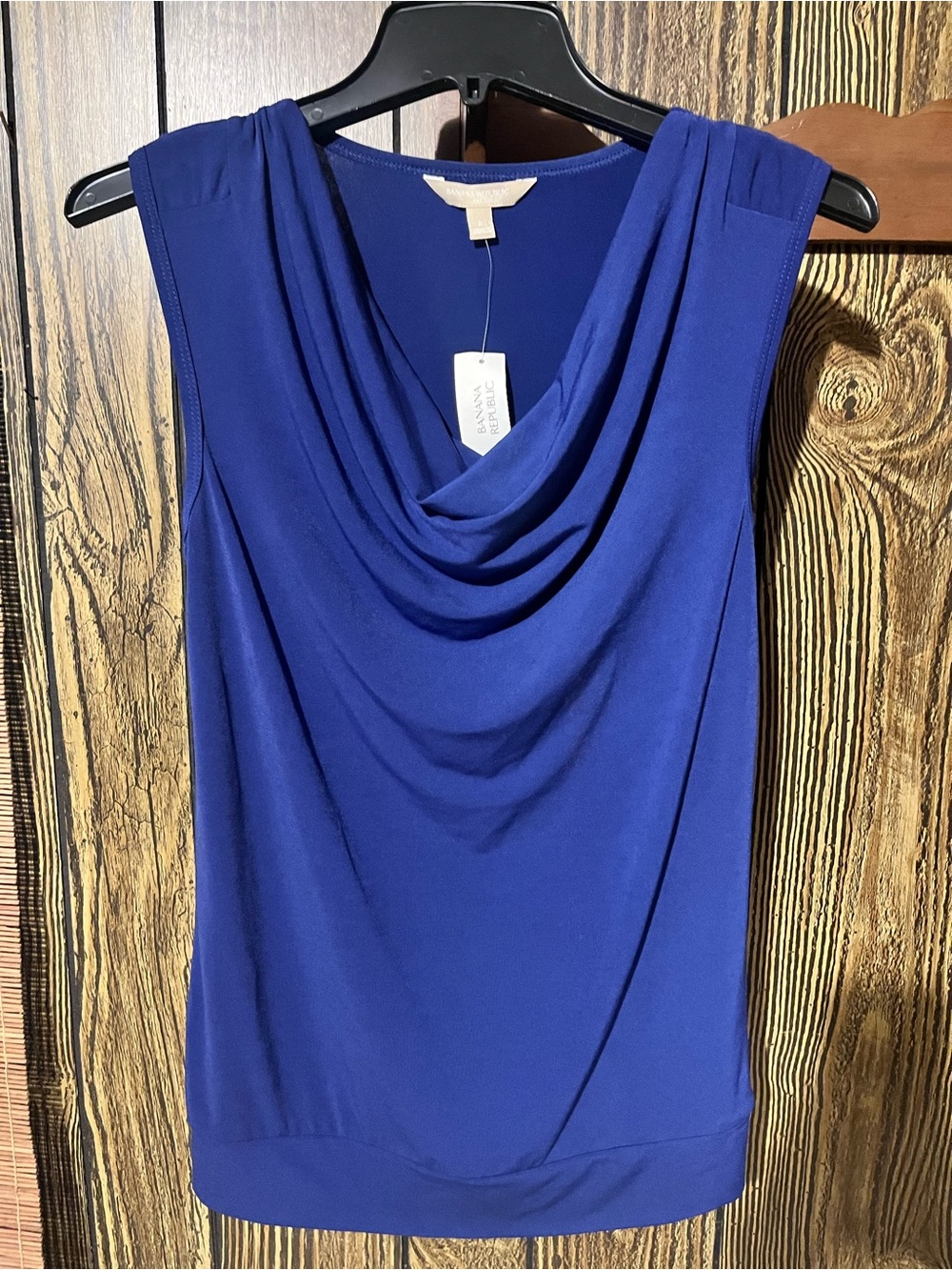 Banana Republic Draped Cowl Neck Sleeveless Top - Blue - Picture 5 of 5
